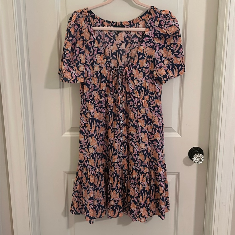 J Crew Button-Front Cotton Voile Beach Dress, size M